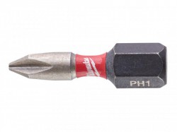Milwaukee Power Tools SHOCKWAVE Impact Duty Bits PH1 x 25mm (Pack 2)